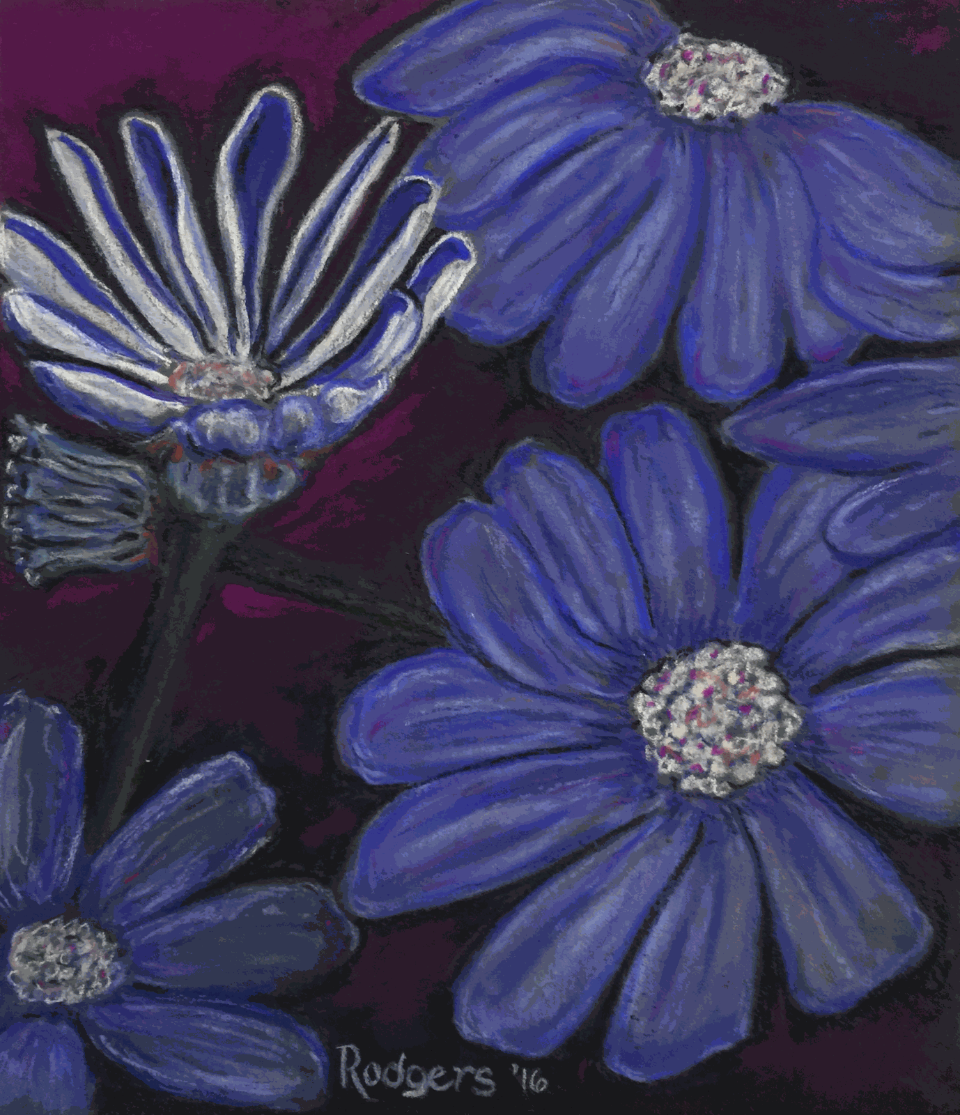 Painting Blue-Flowers