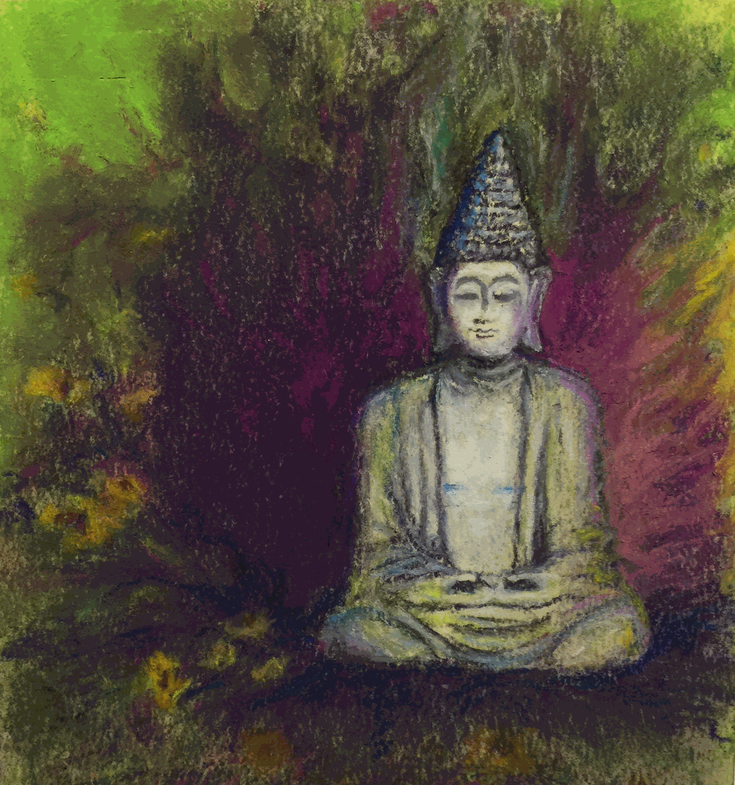 Painting Buddha-in-Garden