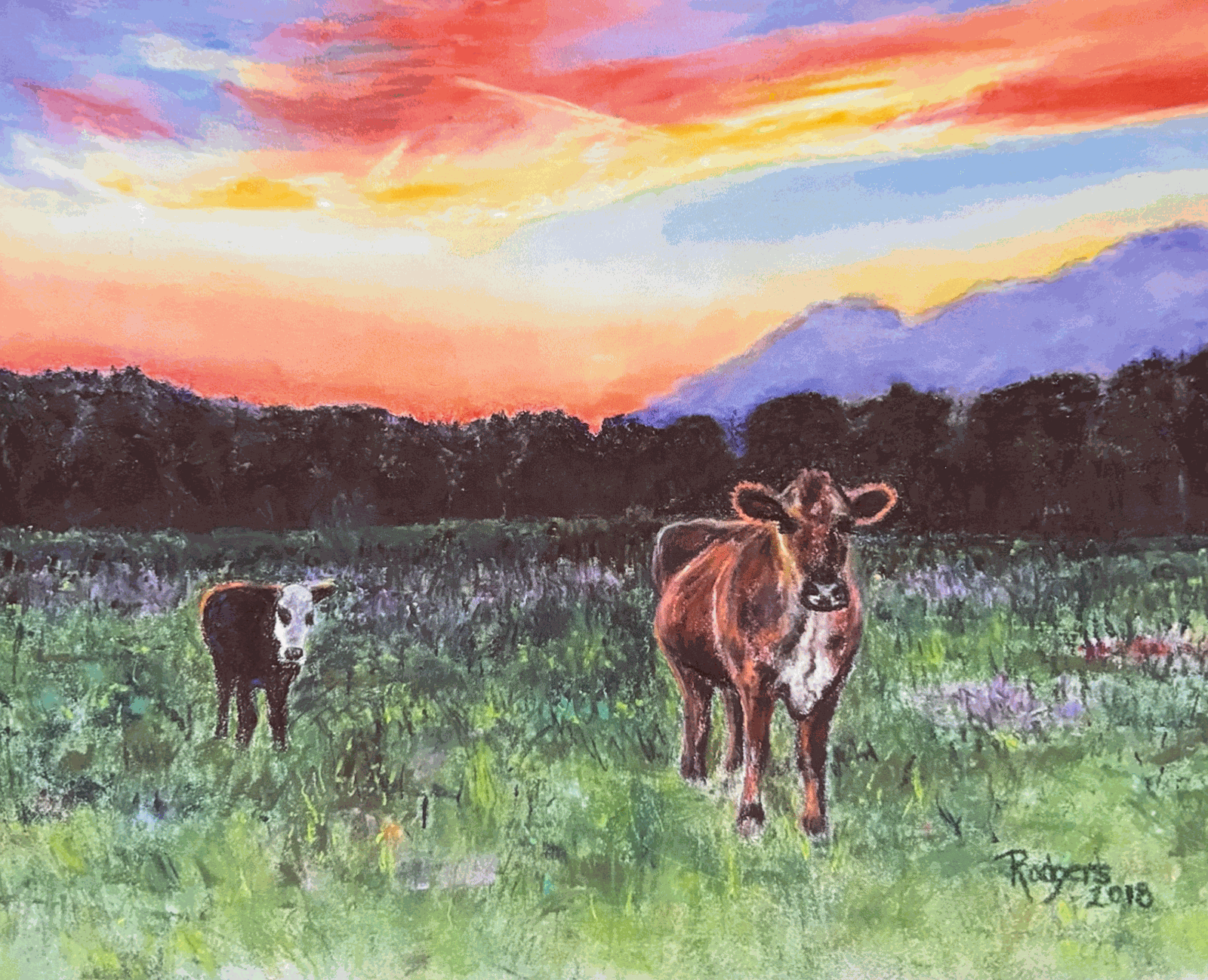 Painting Cows-at-Sunset