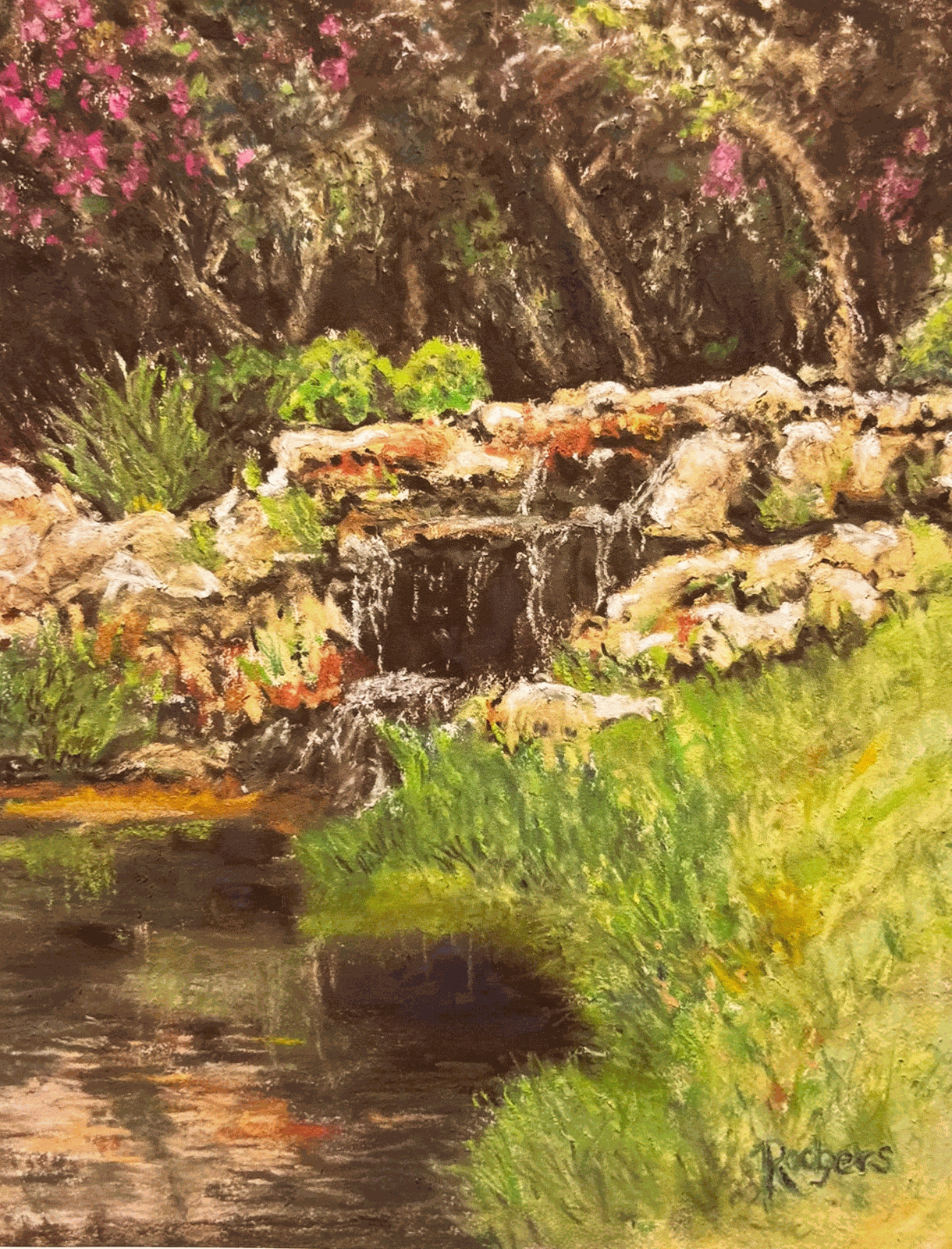 Painting Garden-Waterfall